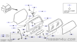 Gasveer achterklep rechts Nissan Sunny N14 90450-50C00 Gebruikt.