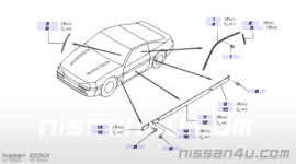 Sierstrip portier rechtsvoor Nissan 100NX B13 80870-61Y02 (AG2)