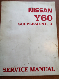 Service manual '' Model Y60 series Supplement IX'' SM6E-Y60SG0 Nissan Patrol Y60