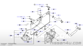 Montagesteun bovenzijde radiateur rechts Nissan Primera P11/ WP11 21546-2F000