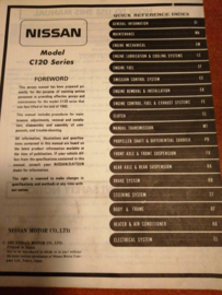 Service manual '' Model C120 series basisboek Facelift '' Nissan Vanette SM5E-C120G0