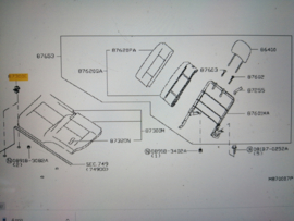 Clip front bench Nissan Cabstar F24 87648-MB40A Original.