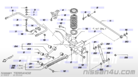 Chassisveer achteras Nissan Terrano2 R20 55020-7F000 nieuw