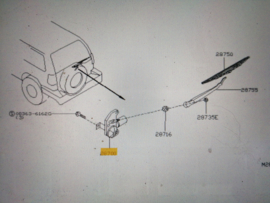 Ruitenwissermotor achterraam Nissan Terrano2 R20 28700-0X000 Gebruikt.