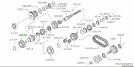 Bearing-main, transfer front Nissan 33116-33G00 D21/ WD21/ Y60/ Y61 Original.