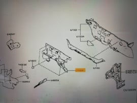 Hitteschild schutbord Nissan Qashqai J12 67810-6UE0B Origineel.