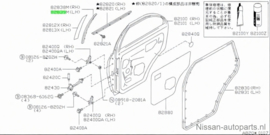 Seal-rear door partition left-hand Nissan 82839-0N800 Original.