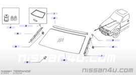 Moulding-windshield side, right-hand Nissan Terrano2 R20 72762-0X000 Original.