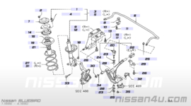 Draagarm rechtsvoor Nissan Bluebird T72 54570-Q9000 Gebruikt.