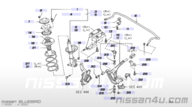 Draagarmklem Nissan 54480-01E01 J30/ M11/ T12/ T72/ U11/ W10 Gebruikt.