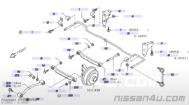 Rod connecting, stabilizer rear Nissan Primera P10 56261-86J25