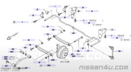 Reactiestang stabilisator achteras Nissan Primera P10 56261-86J25