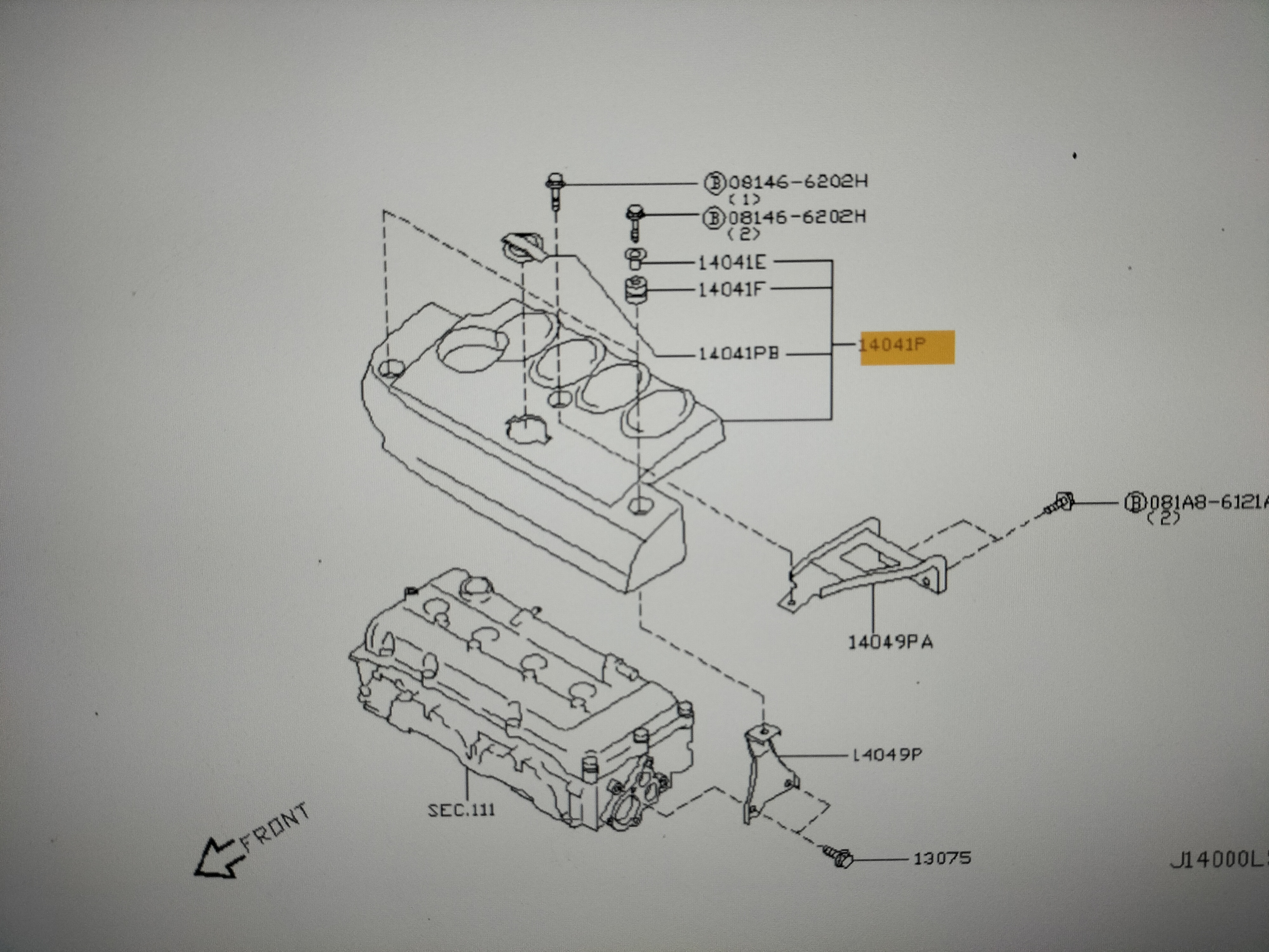 Motorafdekkap QR20DE Nissan Primera P12 14041-AU400 Gebruikt.