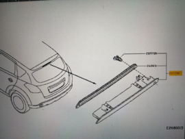 Stop lamp assy-high mounting Nissan Qashqai J10 26590-BR00A New.