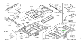 Vijfde dwarsligger chassis Nissan Vanette GC22 75450-11C30 Origineel.