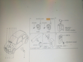 Claxon hoog 420HZ Nissan Micra K11 25610-6F601