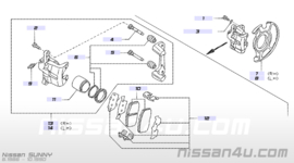 Seal kit-disc brake front Nissan 41120-76A25 B12/ N13/ Y10