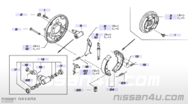 Wielremcilinder achteras Nissan Navara (NP300) 44100-EB30A D23M/ D40