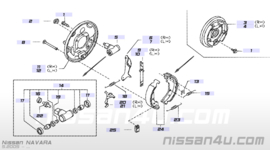 Shoe set-rear brake Nissan Navara D40 44060-EB327