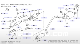 Achterdemper Nissan Almera Tino V10 1.8 aut. / 2.0 20100-4U200