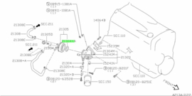 Gasket oil cooler Nissan 21304-17F20 Original.