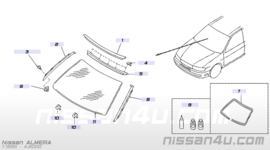 Sierstrip voorruit links Nissan Almera N15 72761-0N000