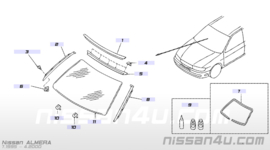 Sierstrip voorruit boven Nissan Almera N15 72752-0N000