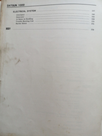 Service manual '' Model B10 series '' Datsun 1000 B10 / Datsun Sunny B10