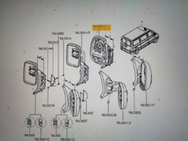 Buitenspiegel links Nissan Interstar X70 96302-00QAJ Origineel.