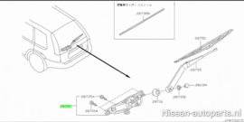 Ruitenwissermotor achter Nissan X-Trail T30 28710-8H300 Origineel.