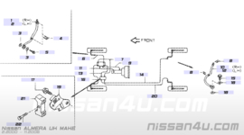 Doorverbindblok remleiding Nissan 46313-40U00 A32/ CA33/ D40/ J31/ N16/ P11/ P12/ R51/ T30/ V10/ Z50