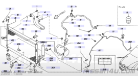 Aircocondensorrubber Nissan 92118-4M400 CK12/ E11/ F24/ K12/ N16/ P12/ T30/ T31/ V10/ Z50 Gebruikt.