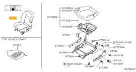 Bestuurdersstoel Nissan Primera P11/ WP11 H7050-9F466 Origineel