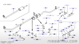 Muffler exhaust main SD23 / Z20 Nissan Urvan E23 20100-R8004 (285-689 / 31-903-08) New.