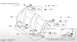 Belt rear seat tongue, left-hand Nissan Primera P11 - sedan 88845-9F500