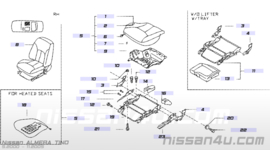 Stoelzittingbekleding bijrijderskant Nissan Almera Tino V10 87320-BU870