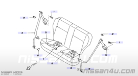 Veiligheidsgordelspanner achterbank rechts Nissan Micra K11 88844-1F601