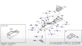 Afdekkap voorzijde middenconsole Nissan Almera N15 96912-0M001