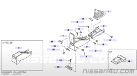 Middenconsole Nissan Almera N15, voorste deel 96910-0M000