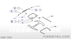 Zonnescherm targadak rechts Nissan 100NX B13 91680-63Y01 Gebruikt.