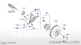 Remschijf achteras 308mm Nissan Murano Z50 43206-CA000 Origineel.