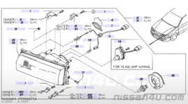 Koplamp links Nissan Primera P10 B6060-70J19 Origineel.