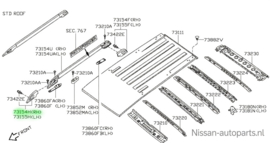 Afdekkap dakdrager rechts-voor Nissan Pathfinder R51 73830-ZL20B Origineel.
