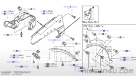 Spatbordverbreder linksvoor Nissan Terrano2 R20 63811-0F000