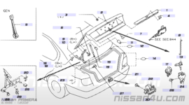 Montagebout M7,75 x 23 achterklepscharnier / Portierscharnier Nissan 08126-8202H Gebruikt.
