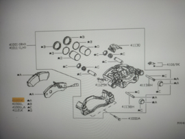 Remblokset vooras Nissan Cabstar F24 D1060-MB60A Nieuw.