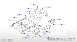 Achterste hitteschild Nissan 100NX /Nissan Sunny N14 74772-62Y00 Gebruikt.