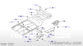 Insulator-heat, rear floor Nissan 100NX B13 / Nissan Sunny N14 74762-65Y00 Used part.