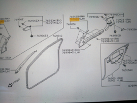 Garnish-lock pillar, left-hand Nissan Micra K11 76914-6F702 Used part.