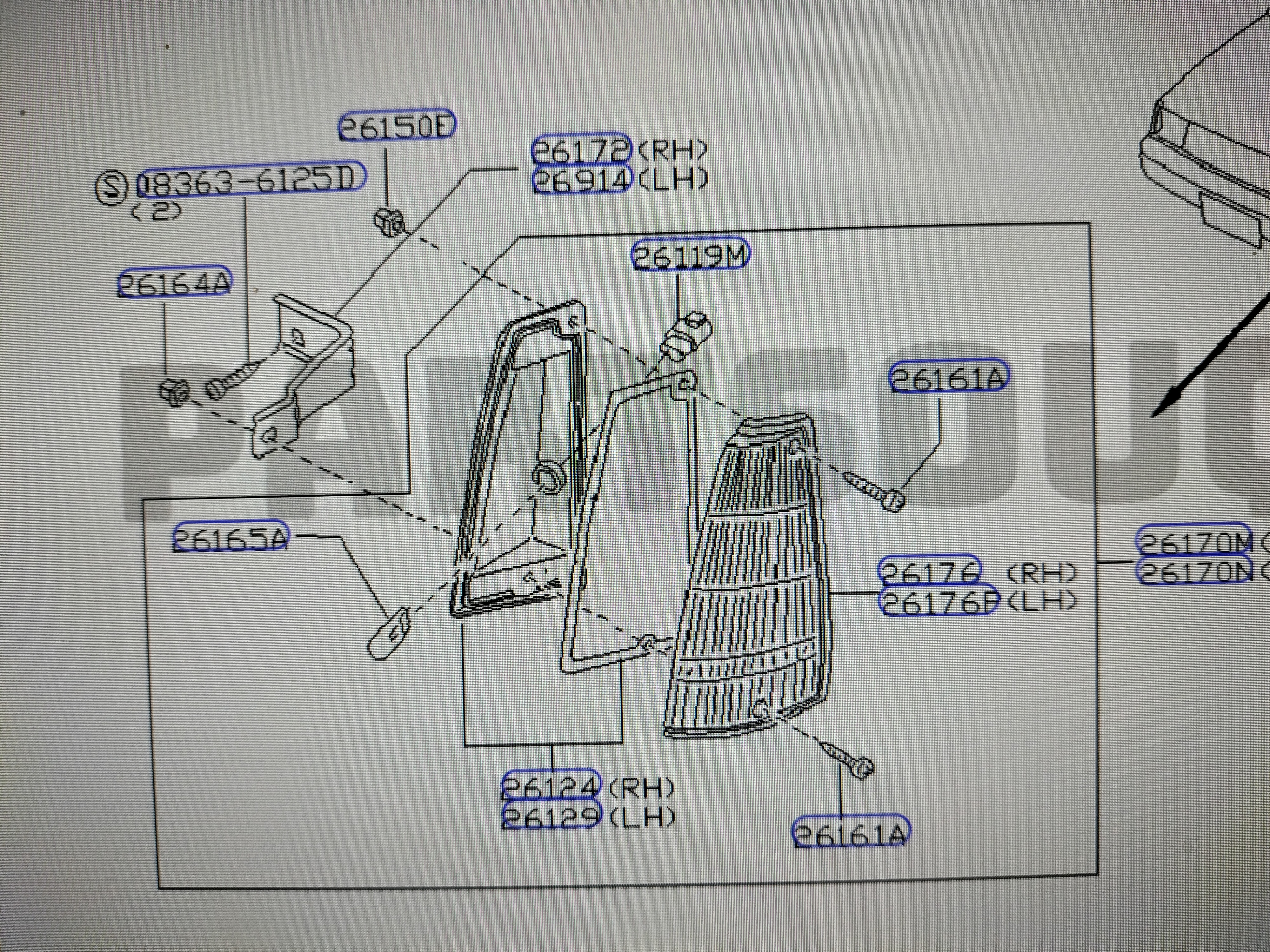 Body assy-front combination lamp, left-hand Nissan Micra K10 26179-22B00 Used part.